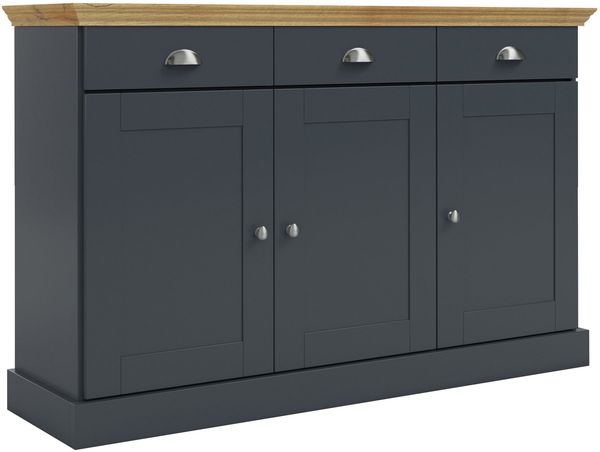 Sideboard >Motala< in Anthrazit - 125x80x35cm (BxHxT)