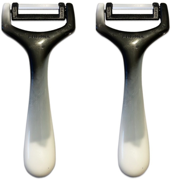 SMI Sparschäler Solingen Kartoffelschäler Sparschäler Gemüseschäler Universalschäler, (2-tlg, 2 tlg), Schwarz-Weiß Bild 1