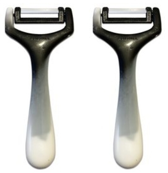 SMI Sparschäler Solingen Kartoffelschäler Sparschäler Gemüseschäler Universalschäler, (2-tlg, 2 tlg), Schwarz-Weiß Bild 6