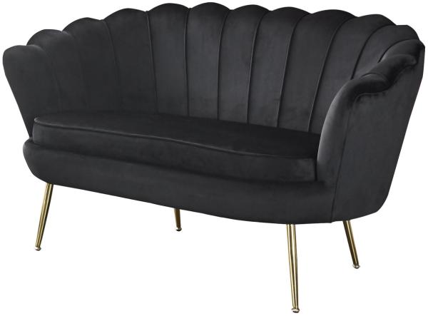 Muschelsofa Metall Gold Samt Schwarz