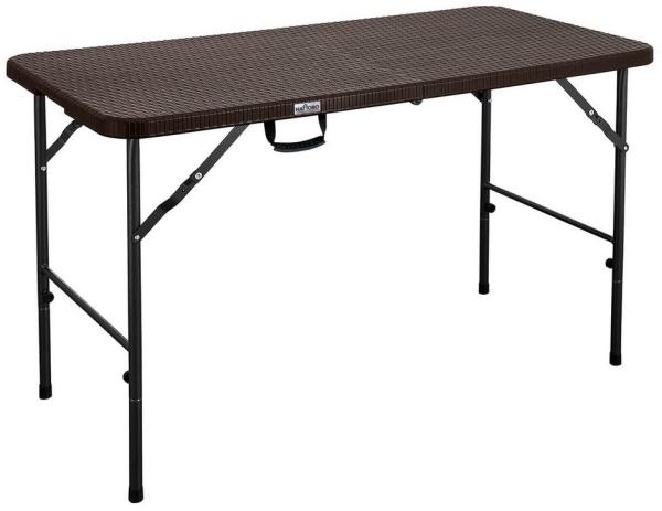 HATTORO Campingtisch, Breite 120 cm, Hart-Polyethylen, Aluminium, Braun