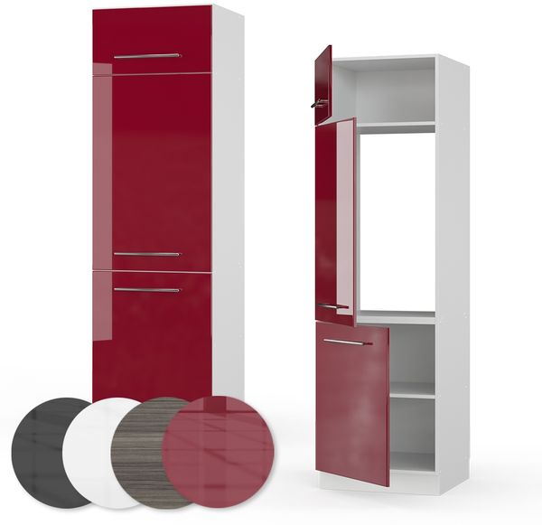 Kühlumbauschrank Fame-Line Bordeaux Hochglanz 60 cm Vicco Bild 5