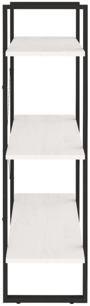 vidaXL Bücherregal 3 Böden Weiß 80x30x105 cm Massivholz Kiefer 806533 Bild 6