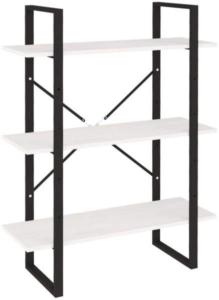 vidaXL Bücherregal 3 Böden Weiß 80x30x105 cm Massivholz Kiefer 806533 Bild 9