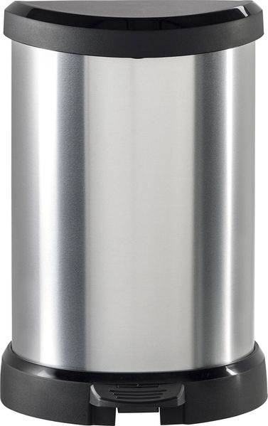 Dmora Mülleimer Renfrew, Abfalleimer, Behälter zur getrennten Abfallsammlung, Müllschrank, 31x28 h45 cm, Silber und Schwarz