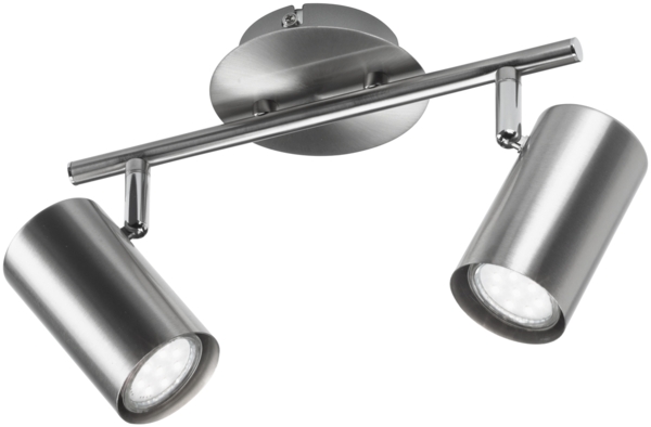 meineWunschleuchte 'Faina' Deckenstrahler, LED, 2 flammig, silber matt, 32,5x19 cm