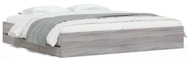 vidaXL Bettgestell mit Schubladen Grau Sonoma 180x200cm Holzwerkstoff 3207257 Bild 2