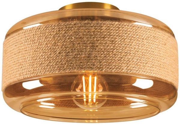 SLV PANTILO ROPE 27, Wand- und Deckenaufbauleuchte, zylindrisch, 1x max. 15W E27, gold - Aufbaustrahler