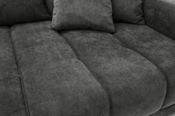 Iwaniccy Wohnlandschaft 8 Kissen, Waffelsteppung, Strukturstoff anthrazit - 300x86x215 (BxHxT) Bild 3