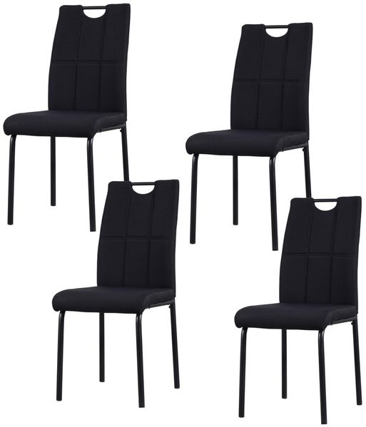 HTI-Living Polsterstuhl Esszimmerstuhl Denton Webstoff Schwarz 4er-Set (Set, 4 St), Polsterstuhl