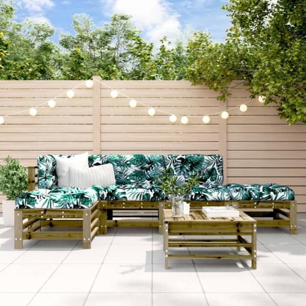 vidaXL 6-tlg. Garten-Lounge-Set Imprägniertes Kiefernholz 3186339