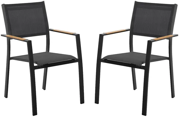 Vente-unique - MACILA Garden dining set Metall Grau - B 60 cm x H 89 cm x L 57 cm