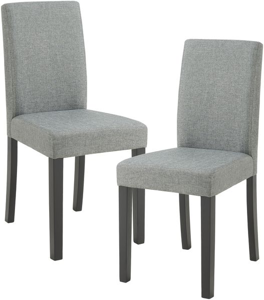 Esszimmerstuhl Hamburg 2er Set Textil Hellgrau [en. casa]