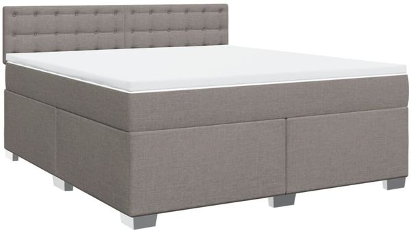 vidaXL Boxspringbett mit Matratze Taupe 180x200 cm Stoff 3288285 Bild 3