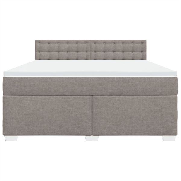 vidaXL Boxspringbett mit Matratze Taupe 180x200 cm Stoff 3288285 Bild 6