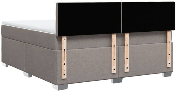 vidaXL Boxspringbett mit Matratze Taupe 180x200 cm Stoff 3288285 Bild 12