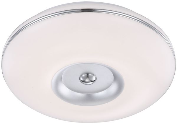 LED Deckenleuchte, rund, Alu, Nickel-matt, weiß