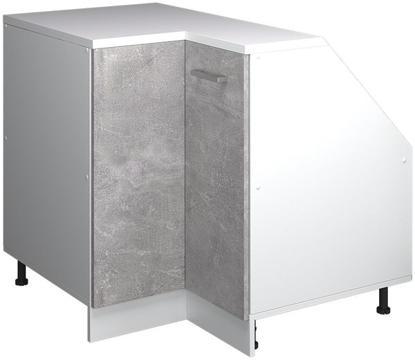 Dachschrägenschrank Eckschrank Rion Beton 75.6x81.6 cm mit 1 Tür, Schrankkorpus 60 cm Tiefe Vicco
