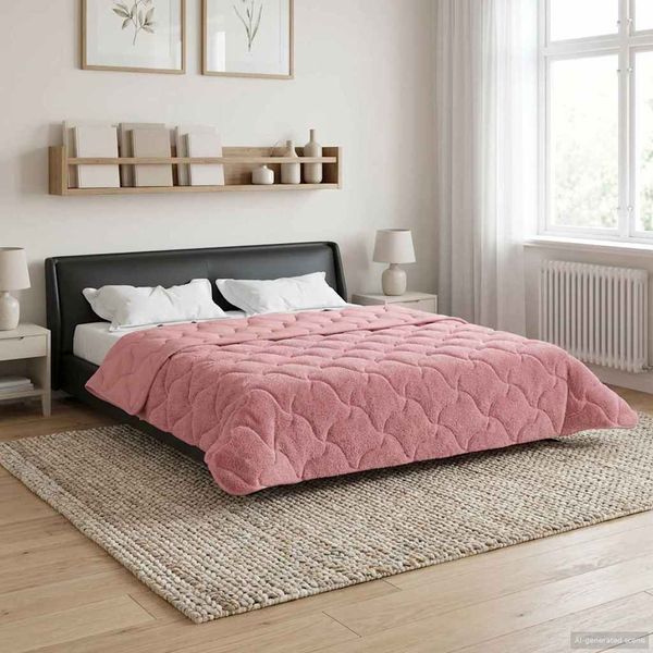 vidaXL Winterbettdecke Rosa 200x220 cm Mikrofaser und Teddy-Fleece 42026345