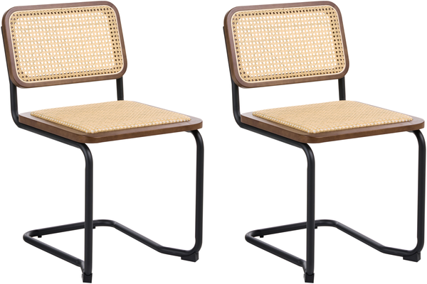 Esszimmerstuhl 2er Set CORDOVA Rattan Braun