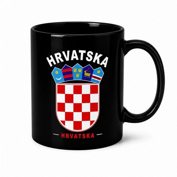 Blondie & Brownie Tasse Kroatien Keramikbecher Kroatien Wappen Print Fanmotiv Kultur, 1-tlg, Keramik