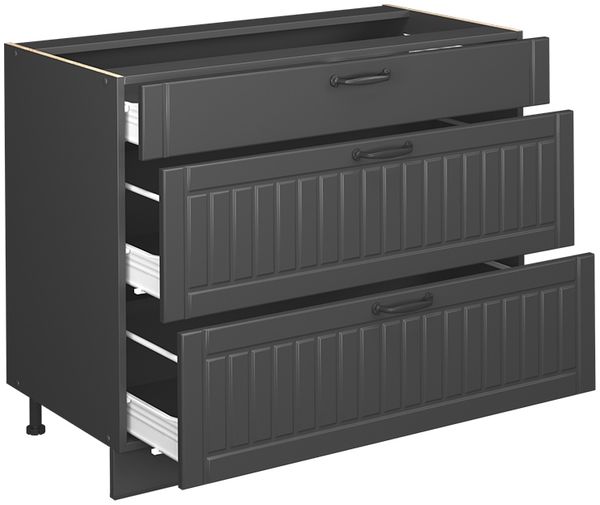 Küchenunterschrank Fame-Line Dunkelgrau/Anthrazit 100 cm, AP Marmor Vicco Bild 6