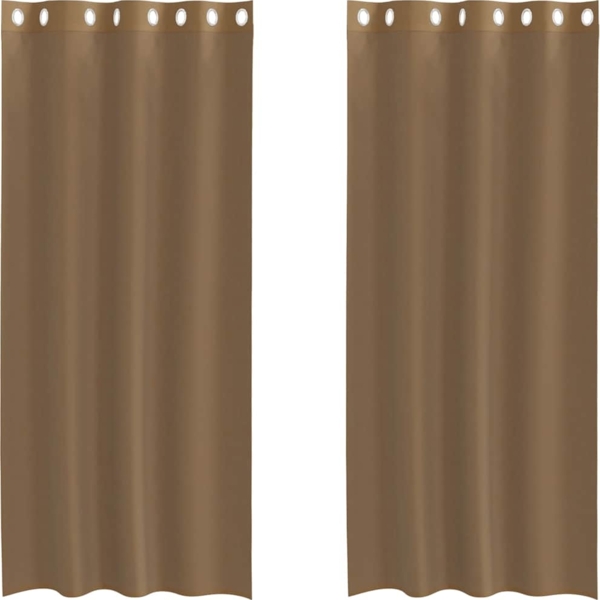 vidaXL Voile Vorhänge mit Ösen 2 Stk. Hellbraun 4102127