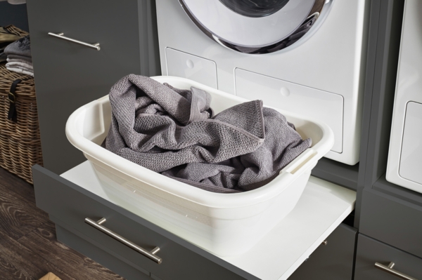 Waschmaschinenumbauschrank >LAUNDREEZY< in anthrazit - 117,5x162x67,5 (BxHxT) Bild 5