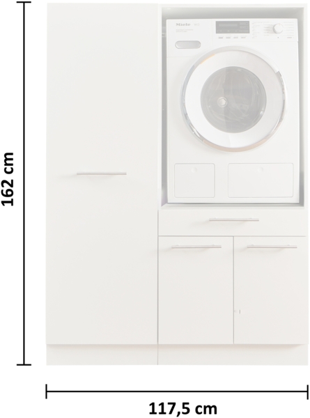 Waschmaschinenumbauschrank >LAUNDREEZY< in anthrazit - 117,5x162x67,5 (BxHxT) Bild 4