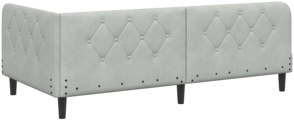 vidaXL Eckbettgestell mit Kopfteil Hellgrau 90x200 cm Samt 42016606 Bild 6