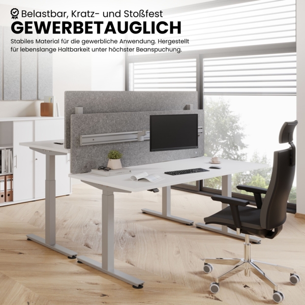 bümö elektrisch höhenverstellbarer Schreibtisch Ahorn 180x80 cm, Gestell: Graphit - Büroschreibtisch höhenverstellbar elektrisch, elektrischer Bürotisch & Gaming Tisch, Stehschreibtisch, XMST-19-3-G Bild 3