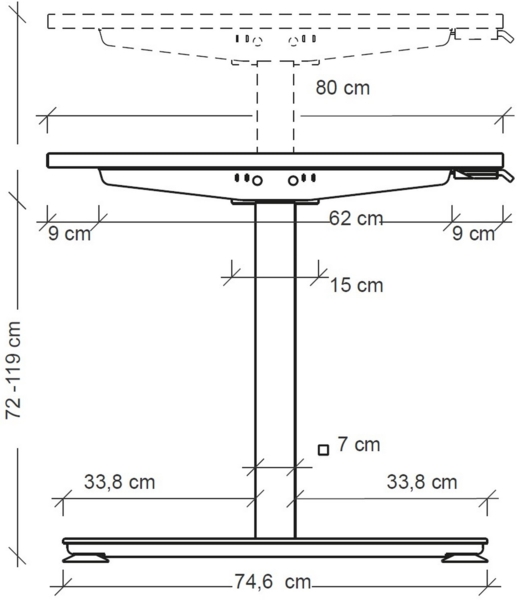 bümö elektrisch höhenverstellbarer Schreibtisch Ahorn 180x80 cm, Gestell: Graphit - Büroschreibtisch höhenverstellbar elektrisch, elektrischer Bürotisch & Gaming Tisch, Stehschreibtisch, XMST-19-3-G Bild 10