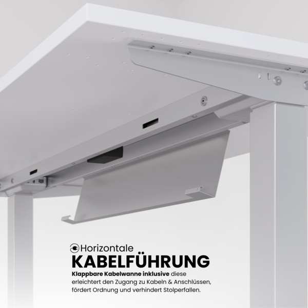 bümö elektrisch höhenverstellbarer Schreibtisch Ahorn 180x80 cm, Gestell: Graphit - Büroschreibtisch höhenverstellbar elektrisch, elektrischer Bürotisch & Gaming Tisch, Stehschreibtisch, XMST-19-3-G Bild 5