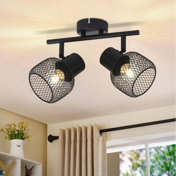 Nettlife Deckenstrahler 1/2/3/4 Flammig Schwarz Strahler, Schwenkbar 330°, LED wechselbar, Flur Küche Kinderzimmer Wohnzimmer Schlafzimmer Bild 1