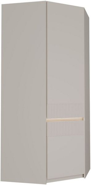 FORTE Eckkleiderschrank Oak Squere B/H/T 88,5/197,4/88,5 cm Eckschrank, Softclose, inklusive Beleuchtung