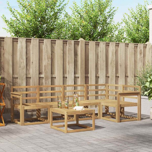 vidaXL Outdoor-Sofagarnitur 6 pcs Weiß Massivholz Akazie 3387653