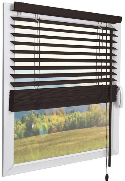 Sol Royal Jalousie Holzjalousie SolDecor JH3 Jalousie aus Holz in, 40x130cm, Dunkelbraun, Tür- und Fensterjalousie Holz Blickschutz 3,5 cm breite Lamellen
