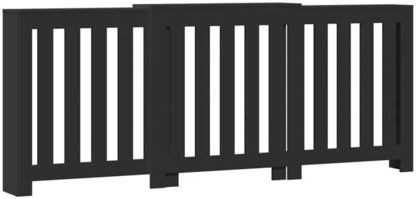 vidaXL Heizkörperverkleidung Schwarz 205x21,5x83,5 cm Holzwerkstoff 852763