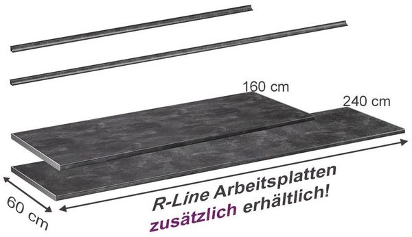Küchenarbeitsplatte R-Line Anthrazit 160 cm Vicco Bild 2