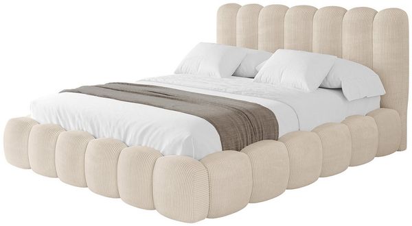 ALTDECOR Polsterbett SENA (Polsterbett mit Bettkasten und Lattenrost, Boxbett ohne Matratze), Doppelbett mit Stauraum, Bett mit Kopfteil