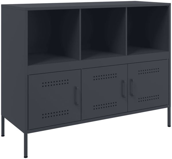 Sideboard, Kommode Anthrazit 100,5x39x79 cm Stahl j916p