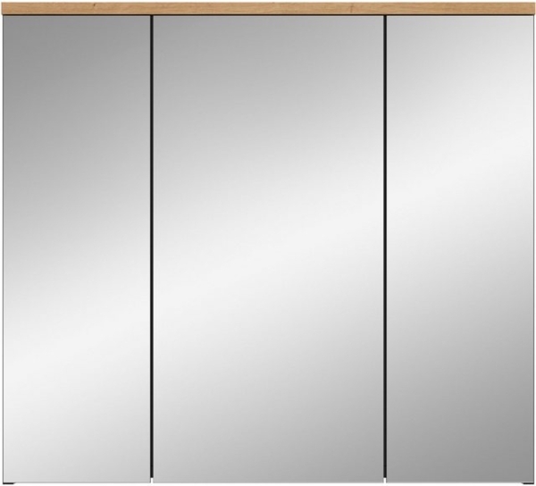 INOSIGN Spiegelschrank REHAT, Breite 80 cm, 3 Spiegeltüren, 6 Einlegeböden Türanschlag der mittleren Tür wechselbar, Grifflose Spiegelfront Bild 4