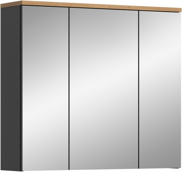 INOSIGN Spiegelschrank REHAT, Breite 80 cm, 3 Spiegeltüren, 6 Einlegeböden Türanschlag der mittleren Tür wechselbar, Grifflose Spiegelfront Bild 2
