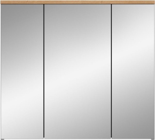 INOSIGN Spiegelschrank REHAT, Breite 80 cm, 3 Spiegeltüren, 6 Einlegeböden Türanschlag der mittleren Tür wechselbar, Grifflose Spiegelfront Bild 5
