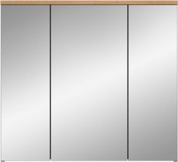 INOSIGN Spiegelschrank REHAT, Breite 80 cm, 3 Spiegeltüren, 6 Einlegeböden Türanschlag der mittleren Tür wechselbar, Grifflose Spiegelfront Bild 6
