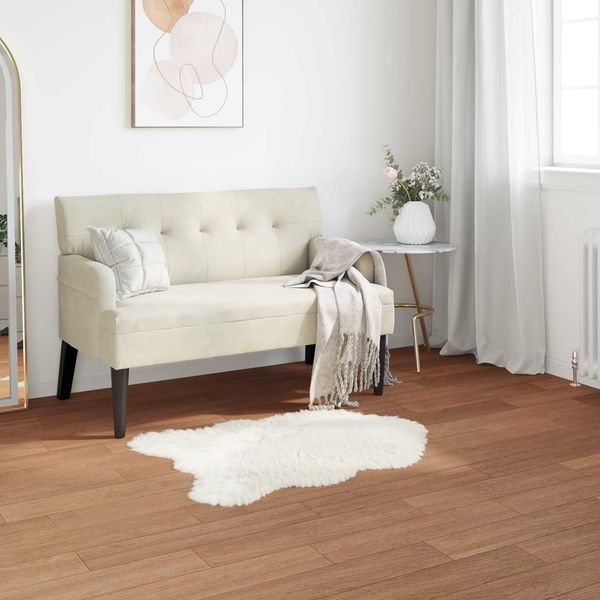 vidaXL Teppich aus Kunstschaffell TAFALLA Weiß 60 x 90 cm Polyester 42021475