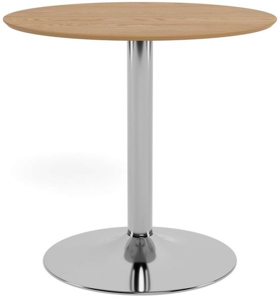 ACTONA GROUP Bartisch Ibiza, Bistrotisch, Tisch,Eiche,Chrom Stahl,80x74 cm
