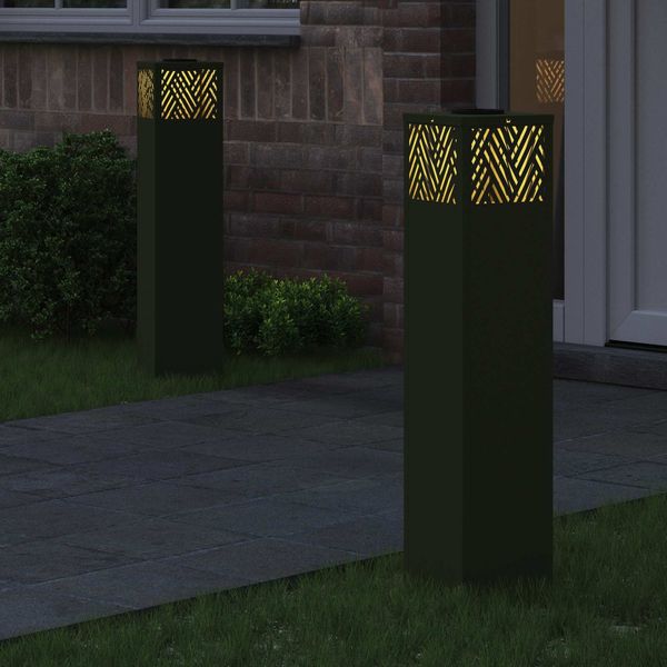 vidaXL Solar LED Weg Licht 2 pcs Olive Grün Kalt gewalzter Stahl 879733 Bild 3