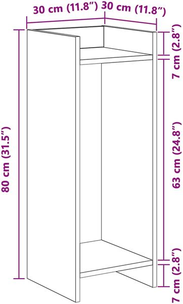 vidaXL Pflanzenständer mit Regal 2 pcs Schwarze Eiche 30 x 30 x 80 cm 899581 Bild 10