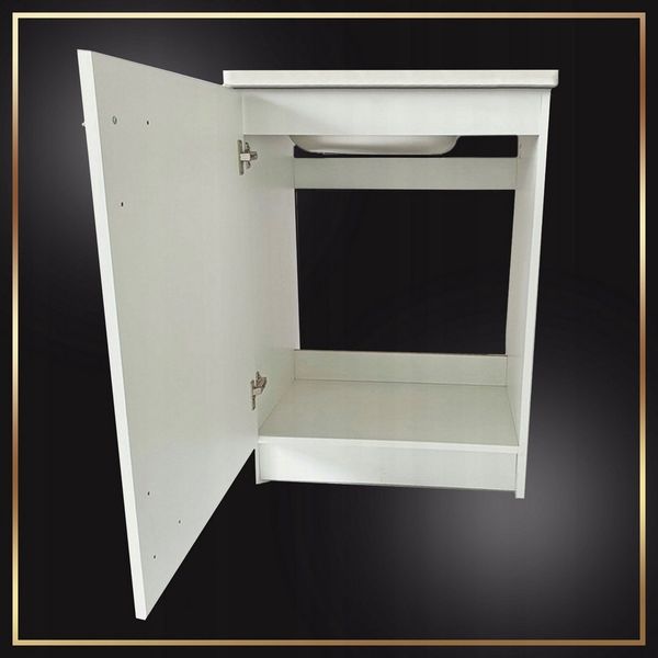 STAMAR Spülenschrank Küchenschrank 60cm Weiß Spüle Reversibel Armatur Hoch Chrom Set (XXL) Standschrank 60cm Tiefe Siphon Geschirrspüler Komplett Montagefertig